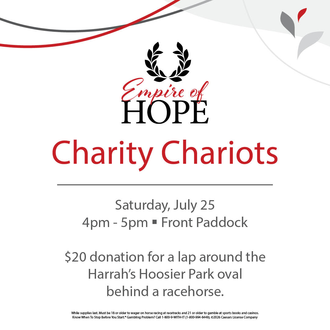 HoP_Racing's tweet photo. Starting at 4 pm today, Charity Chariots returns with an opportunity to take a lap behind a racehorse by donating $20 to the Standardbred Transition Alliance! https://t.co/IfAGssUzAC