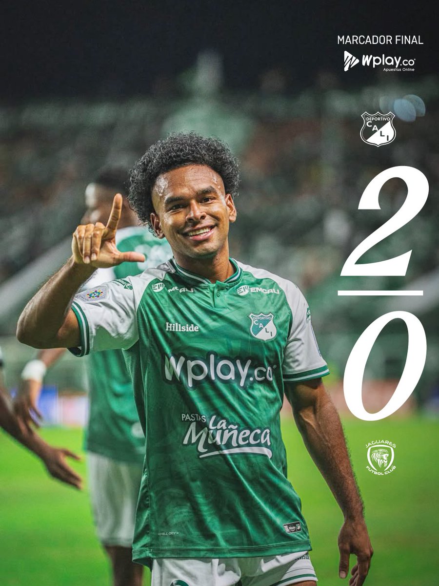 DeportivoCaliCP's tweet photo. ⏱️ 90+4' | ¡Final del partido!

Con goles de Steven Rodríguez y Johan Martínez, Deportivo Cali debuta con pie derecho en la Liga y se lleva los tres puntos de casa.

Cali 2️⃣-0️⃣ Jaguares

@WplayColombia 

#VamosCali🇳🇬
#LigaDimayor🏆 https://t.co/uY27aYCOCN