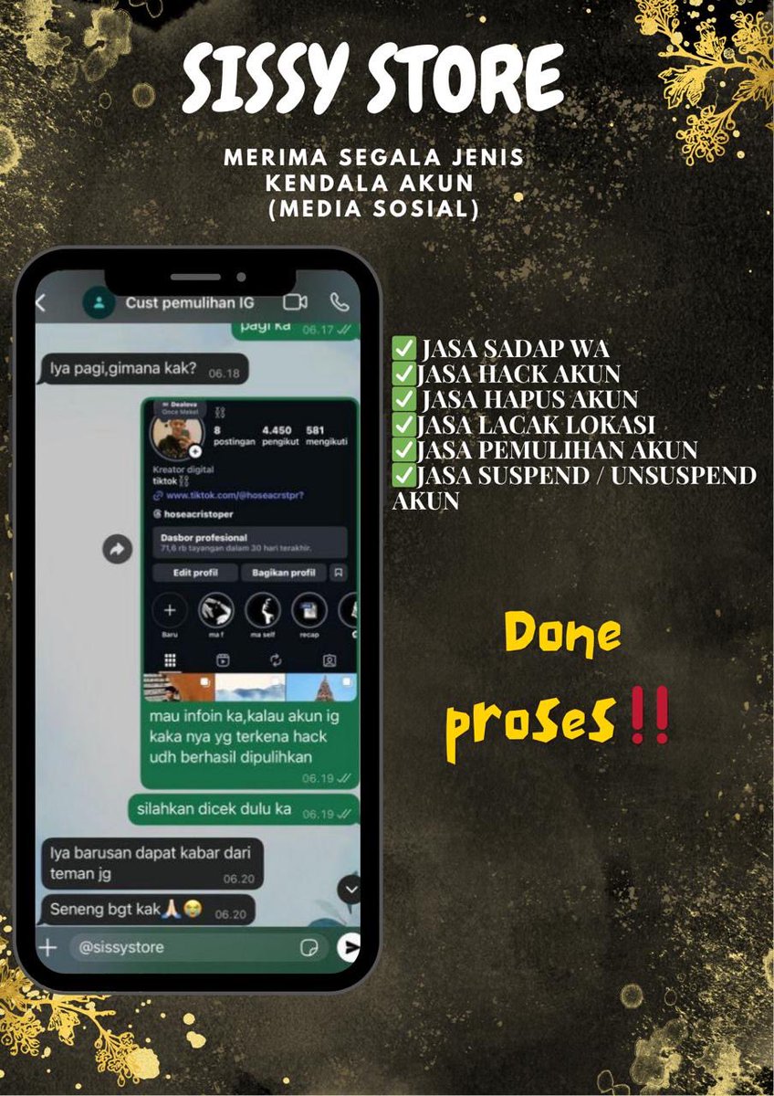 pergavangan's tweet photo. jasa pulihkan &amp; balikin 🎀݁𖦹₊⊹౨ৎ⟡

✧˚ balikin akun
- instagram, tiktok, whatsapp, line, facebook, x, gmail, telegram dan lainnya

✧˚ hapus akun
- facebook, tiktok, instagram, line, whatsapp, twitt / x, dan lainnya

or
hack akun, sadap wa, lacak lokasi ?
જ⁀➴♡wa di bio !! https://t.co/F4XfvfvKwO