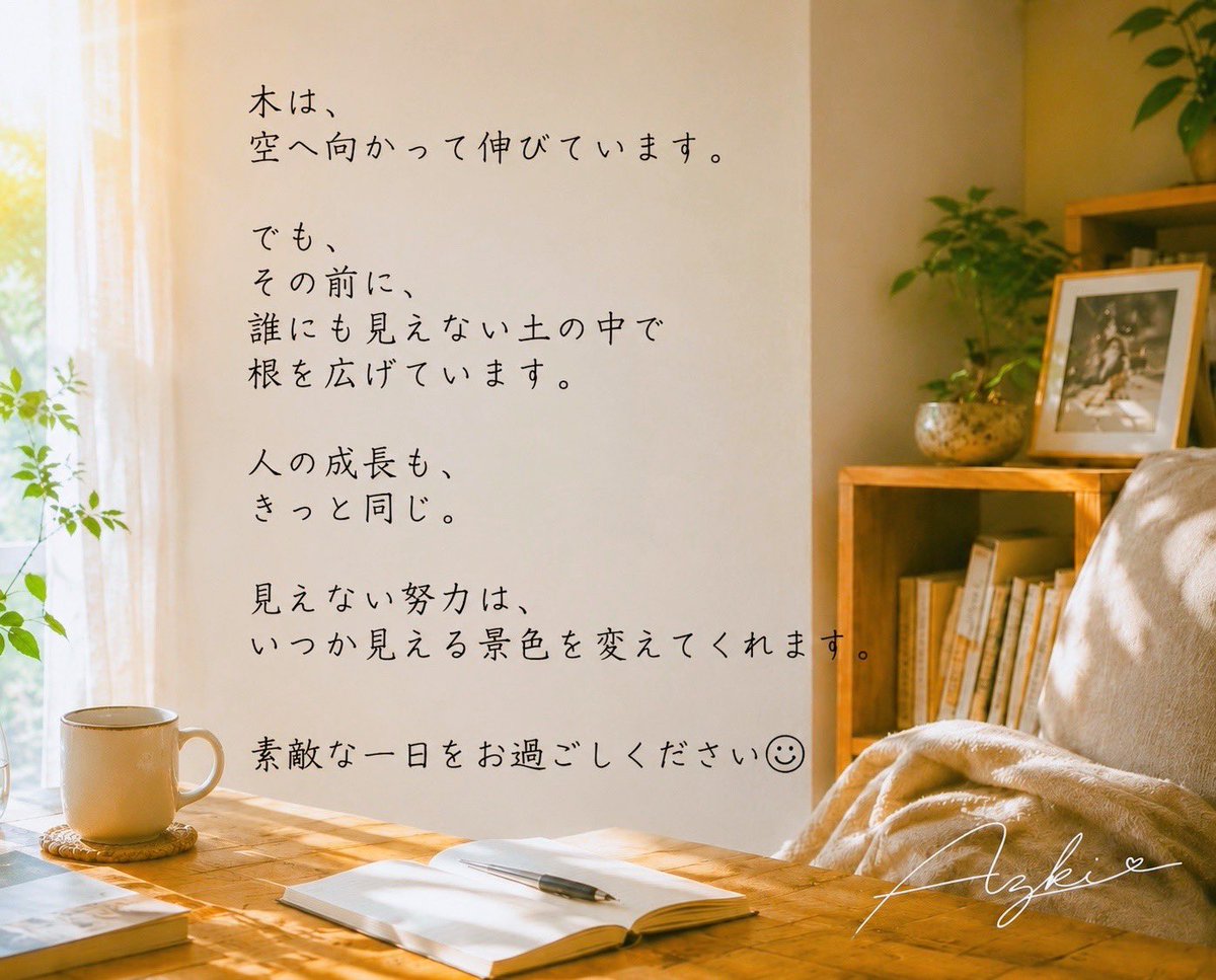 AzkMusicloud's tweet photo. 見えないところで育つものほど、
本当は強いのかもしれません。🌿 https://t.co/Ax2FxivkTn