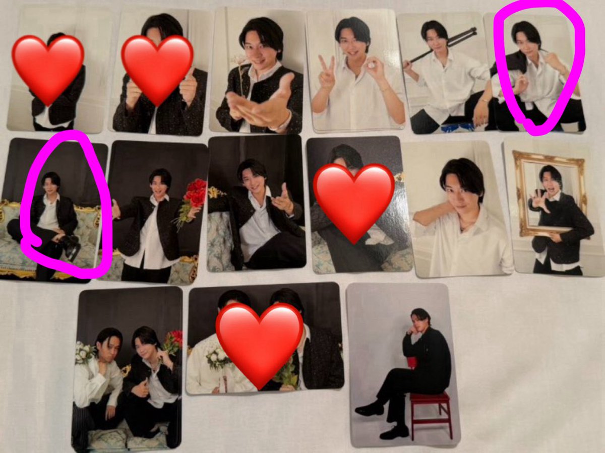 ufdthhugdth's tweet photo. @01400196tr トレカの件でご連絡失礼します。
以前ご質問いただいたうち、画像のピンクの⚪︎印2枚のみであれば、定価＋送料でのお譲りが可能なのですが、いかがでしょうか？
枚数が少なく申し訳ないのですが、ご検討いただけますと幸いです。 https://t.co/ZYUsqUPzBd