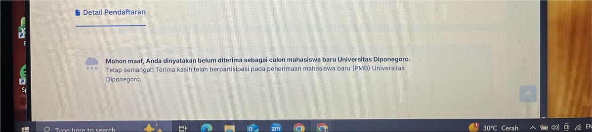 soourtlei's tweet photo. Saking seringnya ditolak undip gwa melihat ini jadi b.aja https://t.co/hQTMNrZGNi