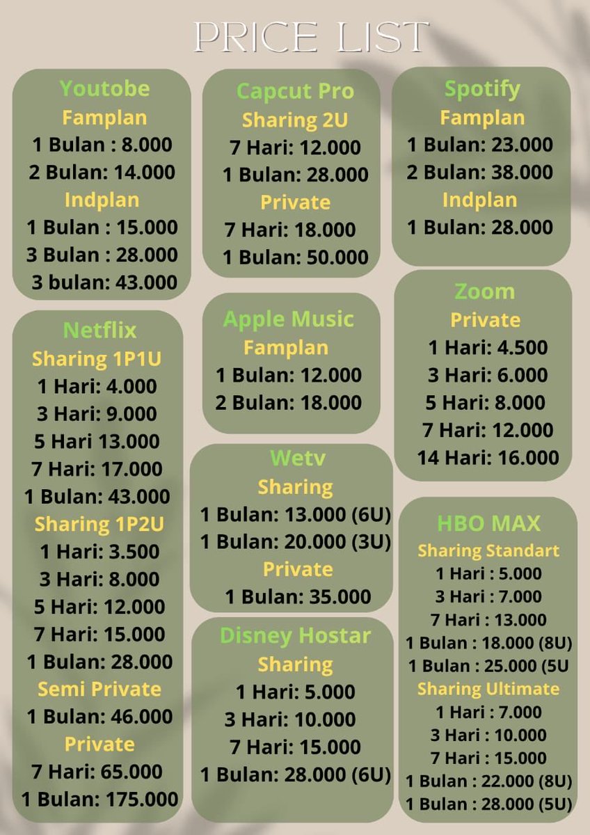 aulia0427's tweet photo. WTS WTB yang lagi nyari langganan aplikasi premium yang trusted di sini ada, yg mau order ke https://t.co/eUm5aUB027 (087747743516)🥰

ada youtobe, spotify, capcut, netflix, zoom, disney+, wetv, viu, iqiyi, dll boleh ditanya dulu, bisa qris ya🤩
#zonauang  #zonajajan https://t.co/k1JqMphva0