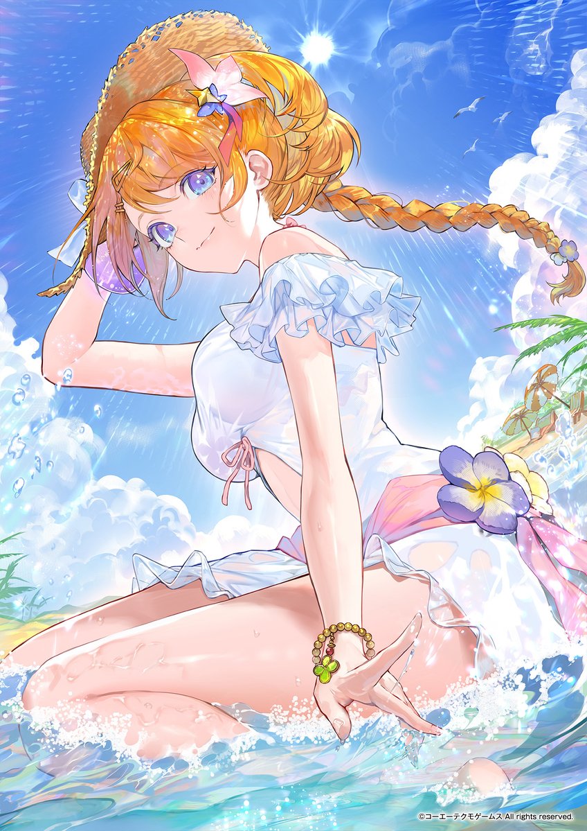 Atelier_Resleri's tweet photo. 【#アトリエサマー2026 キャンペーン🏖️】
今日はすず氷(@FLprayer)さん
描き下ろしイラストをお届け✨

麦わら帽子が似合うレスナ👒
今年も海で楽しもう🐠🫧

@Atelier_Resleriをフォロー＆本投稿をRPで、こちらのイラストを使用したポストカードが3名様に当たる🎁
#レスレリ https://t.co/jUl7FnTk75