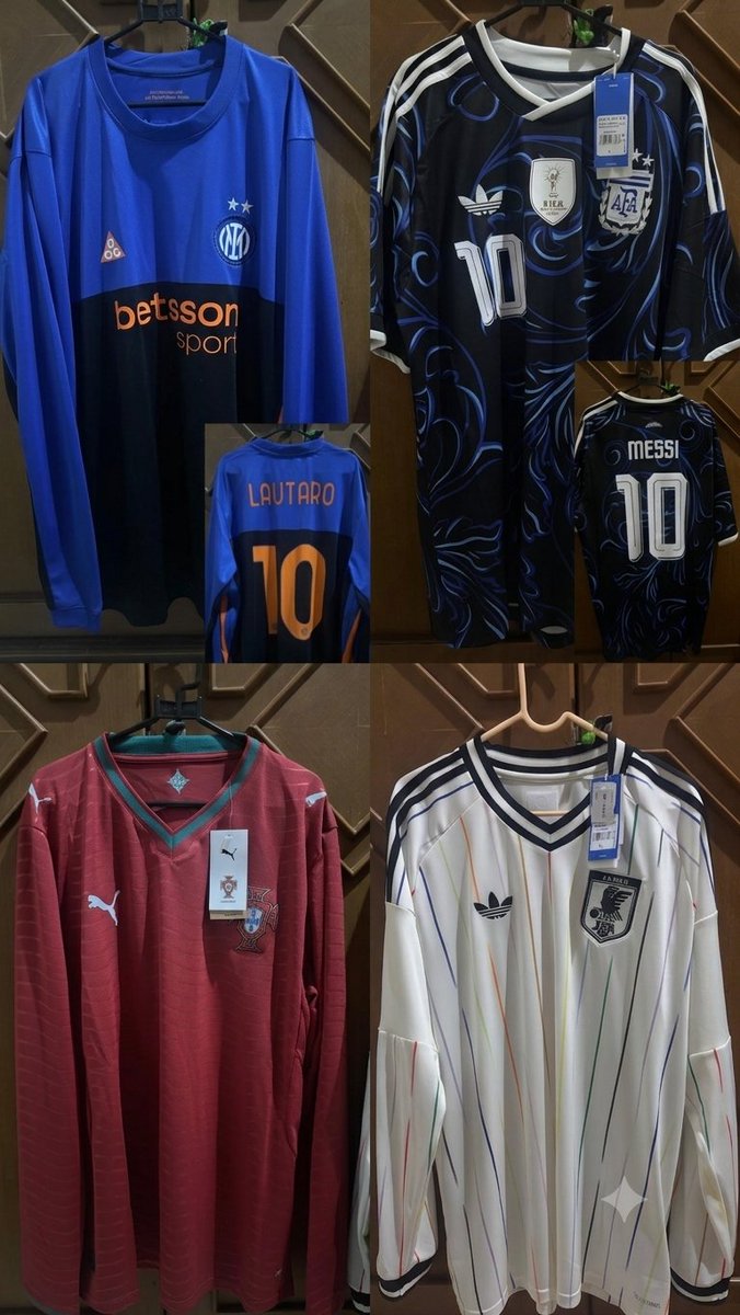Muttimmoes's tweet photo. @Jerseyforum #jersey4sale 
Inter Milan 4th Size XL Ls Nns Remake Rp.2.300.000
Argentina Away Size L BNWT Nns ORI 1.500.000
Portugal Home Ls Size L BNWT Rp.2.500.000
Jepang Away Ls Size XL Rp.1.700.000

Tokped ready +15% https://t.co/shay596HCe