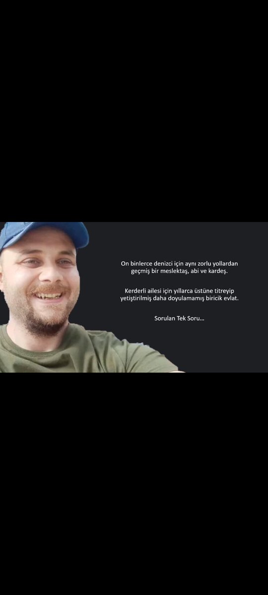 ArzuAca43429261's tweet photo. ##YiğitAcar #Nerede @abakingurlek SAYIN BAKANIM 1419 GÜN ÖNCE  MISIR DAN HAREKET EDEN MOVERS ŞİRKETİNE AİT DEMA M İSİMLİ GEMİDE OĞLUMU NASIL OLUYORSA KAYBETTİLER GEMİDEKİLER  NASIL BİRŞEY BİLMEZ                 
GERÇEKTEN GEMİYE BİNDİMİ GÖRÜNTÜ DELİL YOK OĞLUMU İSTİYORUM #BULUN https://t.co/fSleoRbAw8