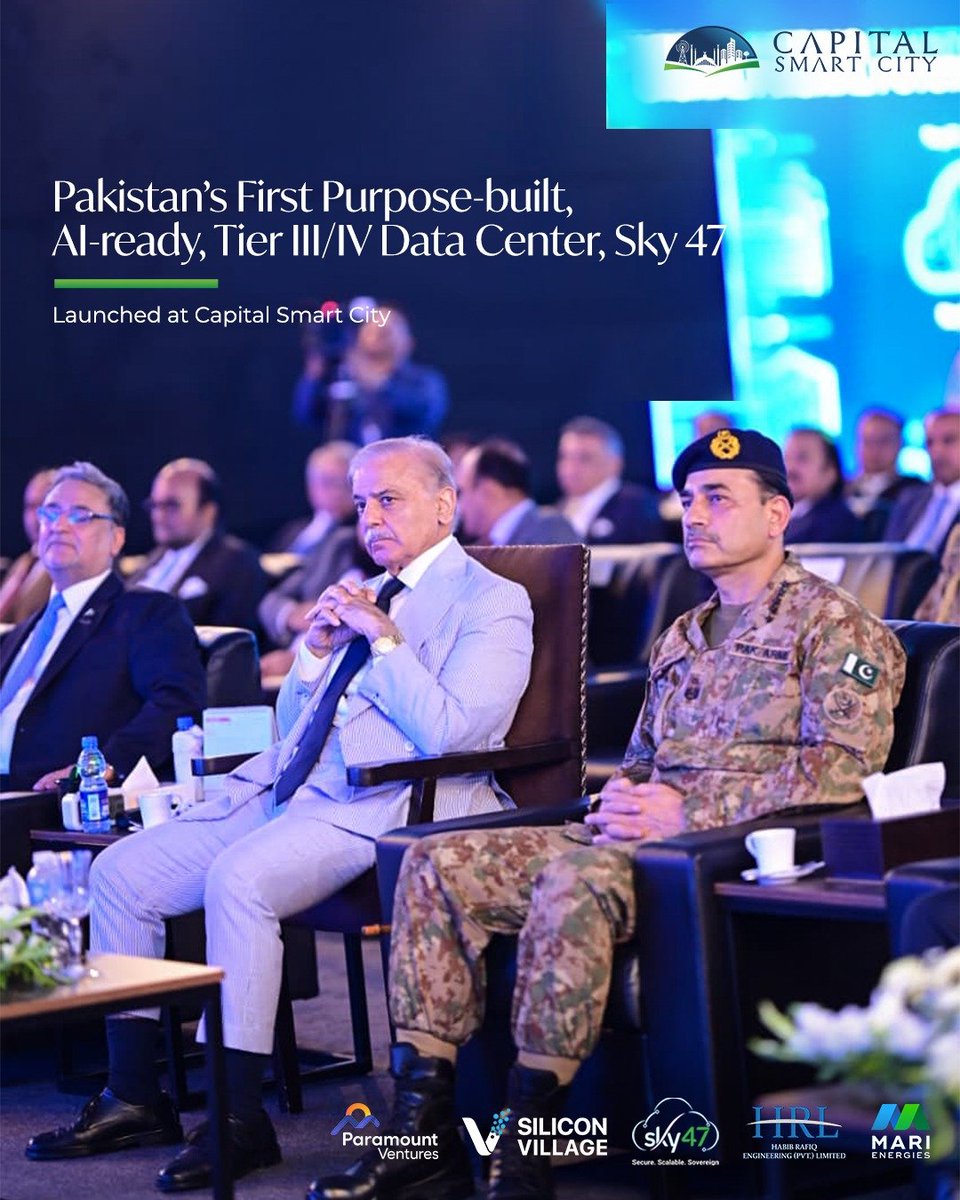 smartcitypk1's tweet photo. #Sky47, Pakistan's largest purpose-built data center, has officially been launched at #SiliconVillage, #CapitalSmartCity, in partnership with Mari Energies Limited and Habib Rafiq Engineering (Private) Limited (#HRLGroup).
#DataCentre https://t.co/WINViQINbU