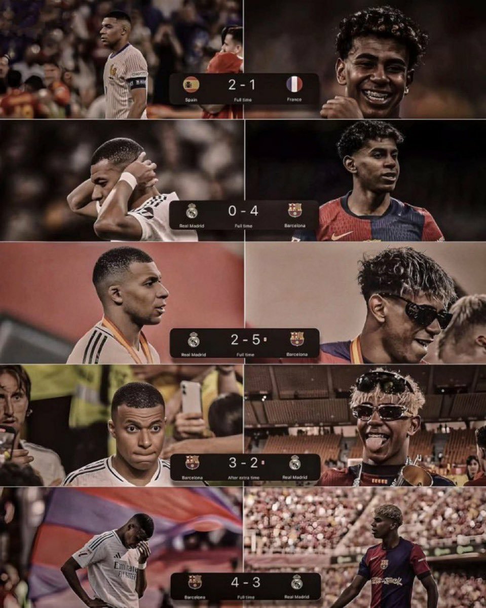 Shakiti_1's tweet photo. When ever yamal plays again mbappe in any knockout game just forget it 😭😹💔  
@barca_supremacy https://t.co/wgoLvQ9lYj