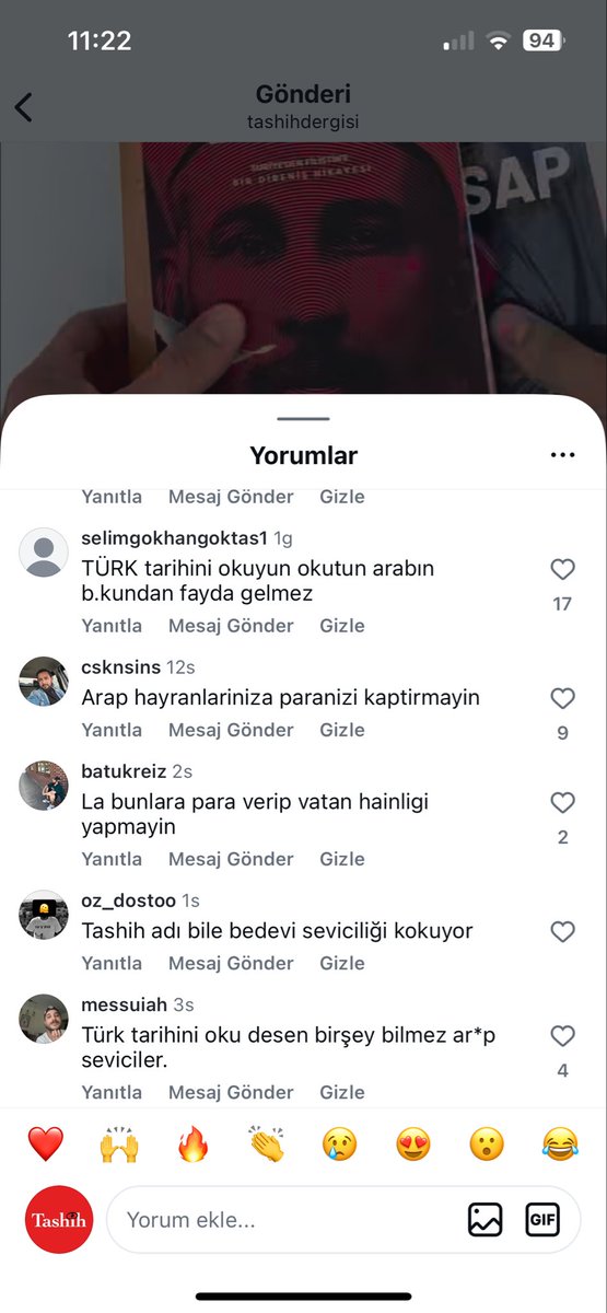tashihdergisi's tweet photo. Tashih Instagram hesabımıza siyonist etki ajanları doluşmuş durumda. 

Bir yandan “Türkçülük” görüntüsü altında “Arap düşmanlığını” körüklüyorlar.  
Öte yandan Arap düşmanlığını İslam düşmanlığı için zemin olarak kullanıyorlar. 

Bu hesapların ülkemizde bu kadar rahat operasyon çekebilmesini durdurmak zorundayız. 

@mustafaciftcitr @iletisim @adalet_bakanlik @dmmiletisim