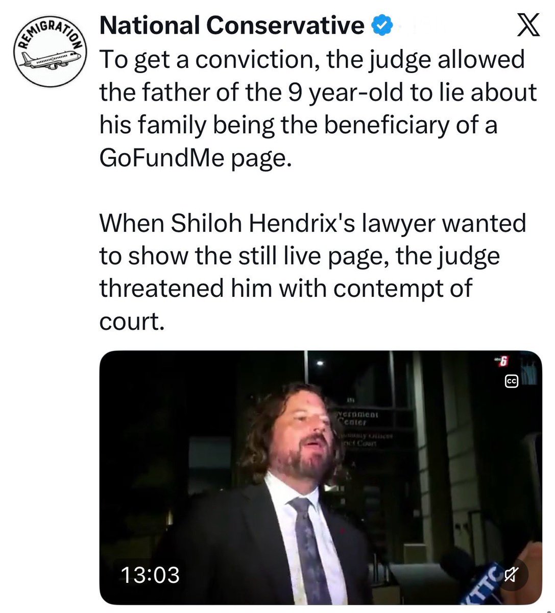 iheartmindy's tweet photo. This entire Shiloh Hendrix case was about setting a precedent for criminalizing free speech, and nothing else.

The fact the supposed victim never took the stand, made a ton of money off it, and the judge allowed the prosecution's witness to commit purgery....is a level of injustice and unconstitutionality that cannot be left to stand. 

This is not a divisive party issue, this is we the people vs straight up tyranny.