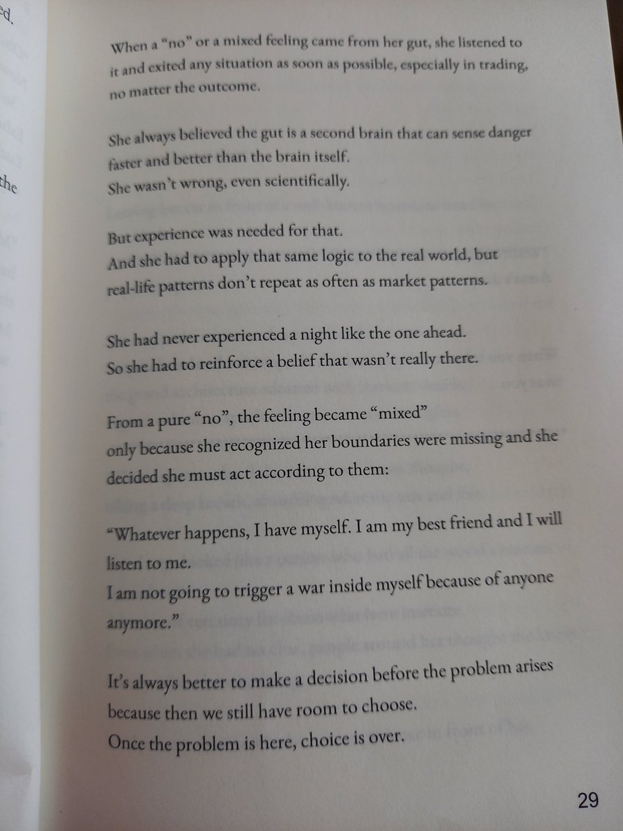 RestartedTrader's tweet photo. "When a “no” or a mixed feeling came from her gut, she listened to it and exited any situation as soon as possible, especially in trading, no matter the outcome."

A book stays.. A powerful one changes your life! You can find more in my pinned post.. https://t.co/GT8QiOwvCb
