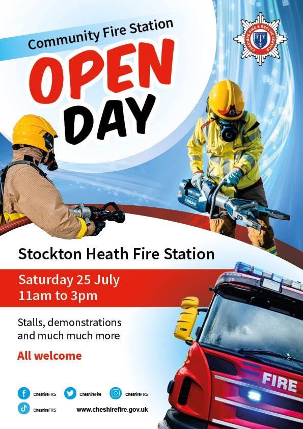 BirchysDisco's tweet photo. All set up in the naughty DJs corner for today’s Stockton Heath Fire Station open day 🚒🔥🎧🎤 SEN hour from 10-11am then maximum tunage until 3pm. Sun 🌞 is shining so get yourself down. https://t.co/wv5wKxRDVj