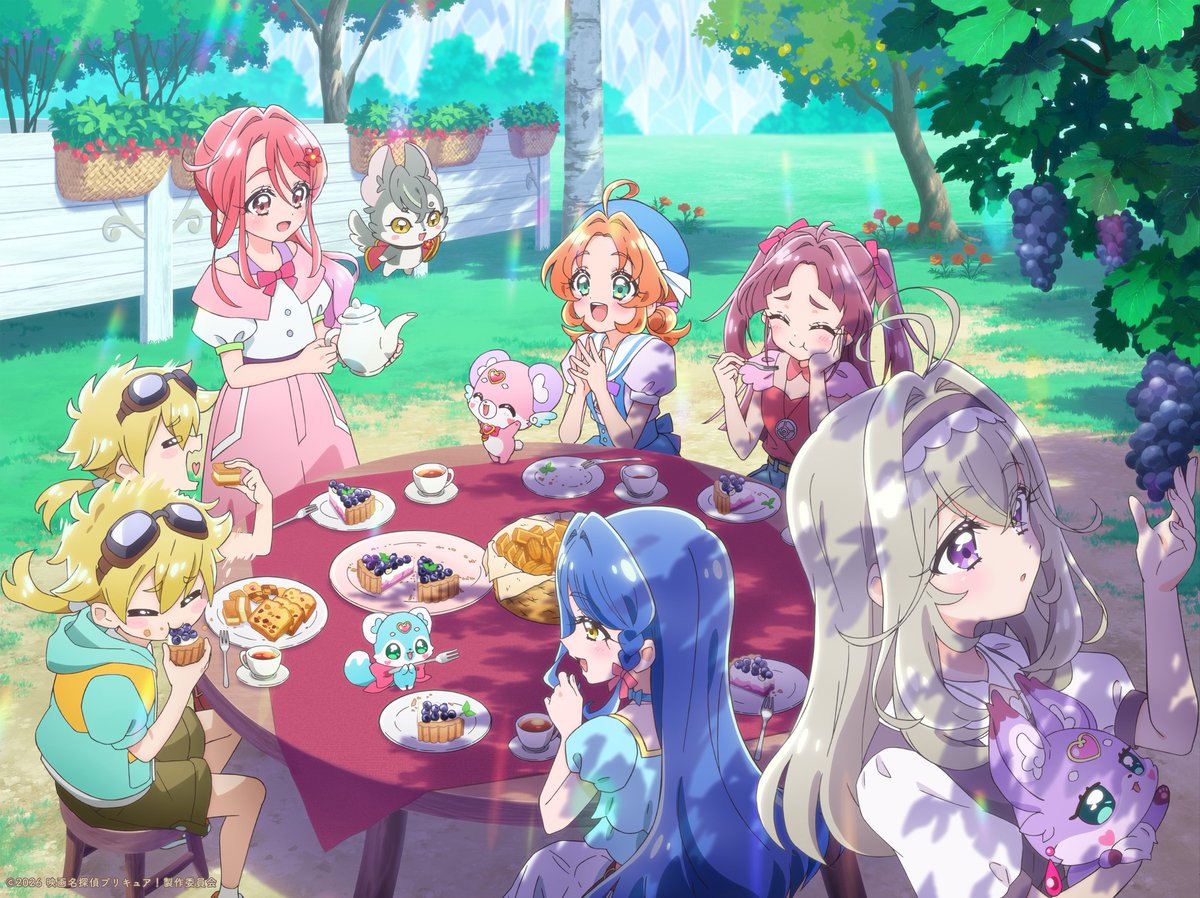 precure_movie's tweet photo. *❤︎┈┈
⠀⠀場面写真が届いたよ🔎
⠀⠀⠀⠀⠀⠀　　　⠀⠀⠀⠀┈┈❤︎*
⠀
不思議な庭でティータイム🫖
スイーツはかりんちゃんが心を込めて作ってくれたんだって🍰
みんなとっても楽しそう✨
⠀
#映画たんプリ 9/18(金)公開🎬
#たんプリ #プリキュア #precure https://t.co/hpp4FDk8aC
