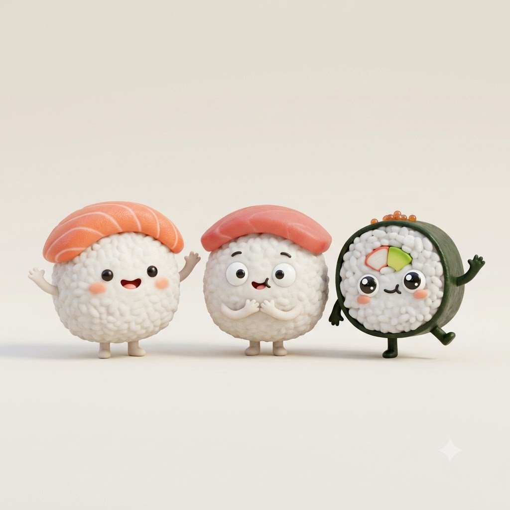 harrywin2's tweet photo. Food stars. 🍓

Prompt:
Create a square 1:1 set of three cute 3D [food] characters with varied faces and poses, tiny limbs, rounded shapes, soft lighting, [colors], centered, plain background, no text.

More: https://t.co/Z08XQ79l5p
#CuteArt #3DArt https://t.co/K525IY8e8z