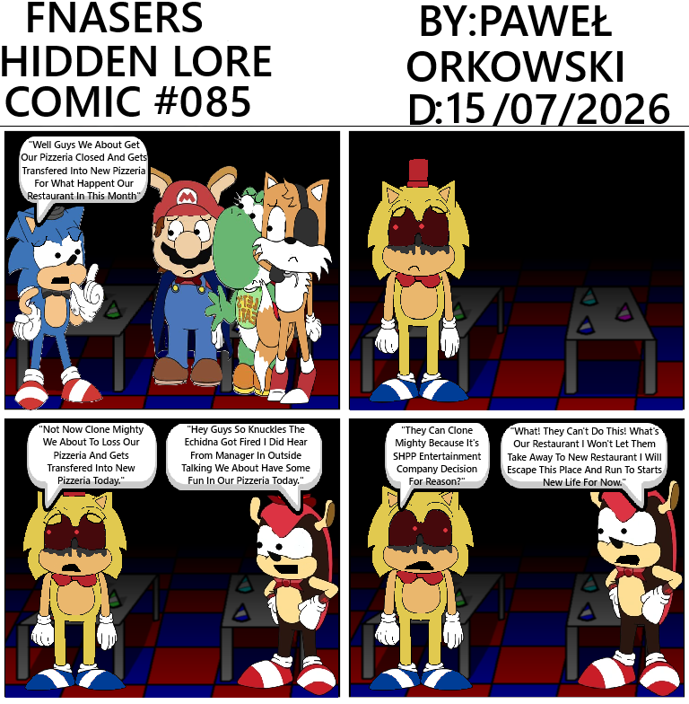 OrkowskiPawe's tweet photo. FNASERS Hidden Lore Comic #85-#88 #fnas #fnasers #fnaserscomic #fivenightsatsonics https://t.co/bVAzHV56Hh