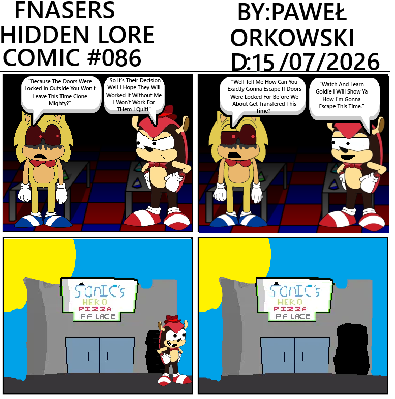 OrkowskiPawe's tweet photo. FNASERS Hidden Lore Comic #85-#88 #fnas #fnasers #fnaserscomic #fivenightsatsonics https://t.co/bVAzHV56Hh
