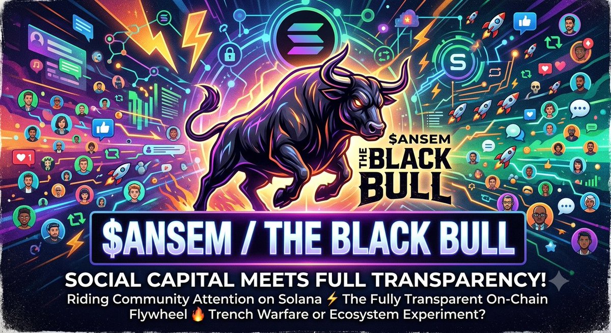 DollarsFighter's tweet photo. Riding the raw power of community attention on Solana! ⚡️
​The $ANSEM token (The Black Bull) is showing what happens when influencer social capital meets a fully transparent, on-chain flywheel. Trench warfare or long-term ecosystem experiment? 🐂🔥 GM https://t.co/gOPywjAeiQ