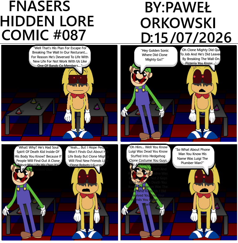 OrkowskiPawe's tweet photo. FNASERS Hidden Lore Comic #85-#88 #fnas #fnasers #fnaserscomic #fivenightsatsonics https://t.co/bVAzHV56Hh