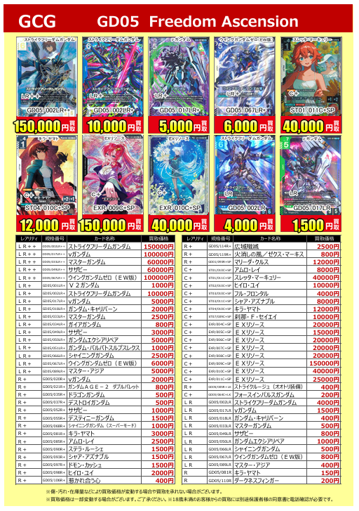 買取価格更新！】 #ガンダムカードゲーム #フリーダムアセンション