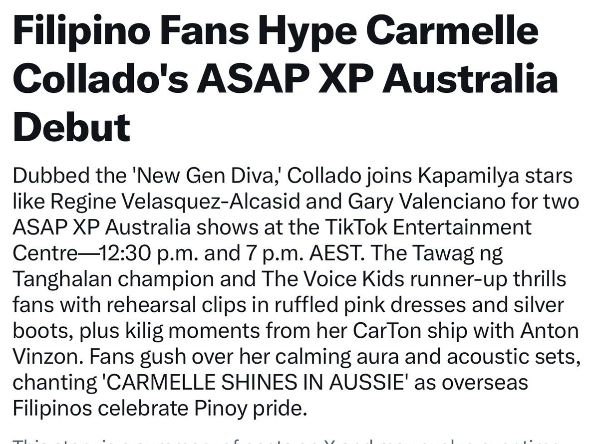 JessieTakada's tweet photo. Ok nasa news agad agad haha

CARMELLE SHINES IN AUSSIE
CARMELLE SHINES IN AUSSIE
CARMELLE SHINES IN AUSSIE
#CarmelleCollado https://t.co/Qleeo24BN8
