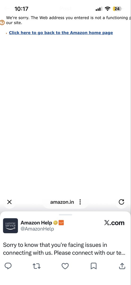 Dreamer_Anish's tweet photo. @AmazonHelp The link gives the below error and I am not able to access https://t.co/j1A9zVAiJS