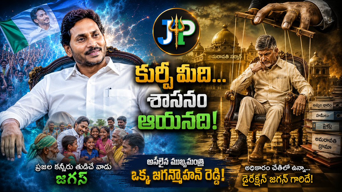 JPSREDDY123's tweet photo. పదవి మీది..!
కానీ వ్యవస్థను శాసించేది మాత్రం 
ఆయన అడుగే!!🦁

సామాన్యుడి కన్నీటికి కదలని మీ ప్రభుత్వం.. జగనన్న గళమెత్తగానే 
క్రెడిట్ పోతుందన్న భయంతో 
ఉలిక్కిపడుతోంది. 👣🔥

ఆయన వస్తేనే మీ ఫైళ్లకు రెక్కలొస్తాయా? 
ఇది పాలనా లేక జగన్ నీడకు 
వణుకుతున్న బృందమా? ✊
#YSJagan 
#YSRCP https://t.co/75noaksH1O