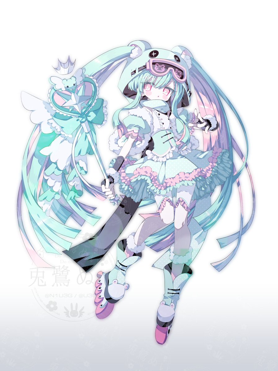 N1U3G's tweet photo. オリキャラ魔法少女ちゃん（ステッキ装備ver.） https://t.co/TloDd8J3vm