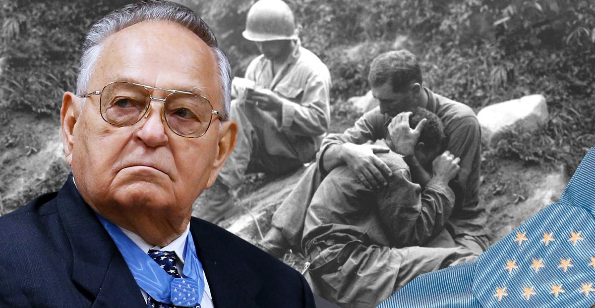 ForgottenWarPic's tweet photo. His little brother was killed in Korea. So Ronald Rosser signed up, asked to be sent to the exact place his brother died, and then went and fought like a man who had already made his peace with not coming home.

Rosser was an Ohio coal miner's son, the oldest of seventeen children. He had already done a hitch in the Army and was out, living a normal life, when word came that his younger brother Richard had been killed in the Korean War. Ronald walked back into a recruiting office, reenlisted, and specifically requested to be sent to Korea, to the same unit and area, so he could carry on where his brother left off. That tells you everything about the man before the battle even starts.

On January 12, 1952, near a place called Ponggilli, his company attacked a heavily fortified hill and got hit hard from two directions at once. The assault stalled out under murderous fire, men pinned and falling, the whole attack grinding to a halt on the slope. Rosser was a forward observer that day, the radio man, not even supposed to be leading a charge.

He handed his radio to his assistant and just went. Alone. Up the hill into the enemy positions with nothing but a carbine and a grenade.

He reached the first bunker and cleaned it out with a burst of fire. He kept going, into the enemy trench, working it by himself, shooting and throwing grenades. And then he ran out of ammunition. So he turned around, ran all the way back down through the enemy fire to friendly lines, grabbed more ammo and more grenades, and charged right back up the hill and into the trenches a second time.

He did it again. Ran dry, went back down under fire, reloaded, and came back up a third time to hurl grenades into the enemy positions. Three separate one man assaults up the same fortified hill. By the time it was over he had personally killed at least thirteen of the enemy, and on top of all that he helped carry wounded Americans back down off that hill to safety.

And here is the good part. Ronald Rosser lived. President Truman gave him the Medal of Honor in the Rose Garden in 1952. He came home to Ohio, the brother who went to war to honor his brother, and he lived into his nineties, one of the last of that generation of the one man army.