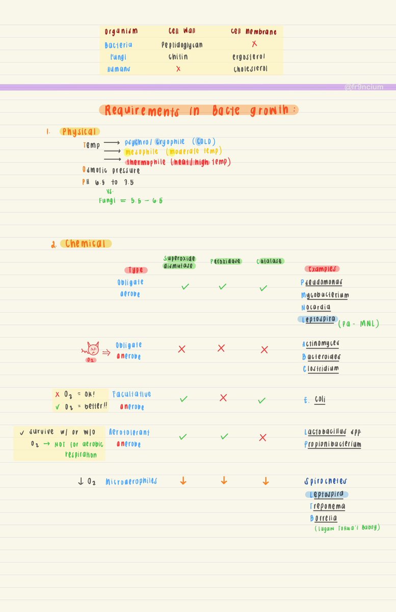 fr9ncium's tweet photo. 📌 SUMMARY OF: 

✅ Requirements in Bacterial Growth 
✅ Microbial Control https://t.co/xVhOvJ1BqJ