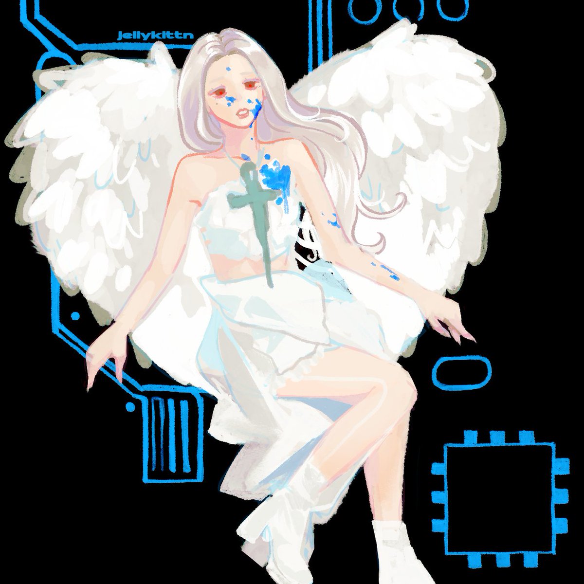 jellykittn's tweet photo. born in the glitch #fanartms #loonathefanart https://t.co/T7tx77JXyy