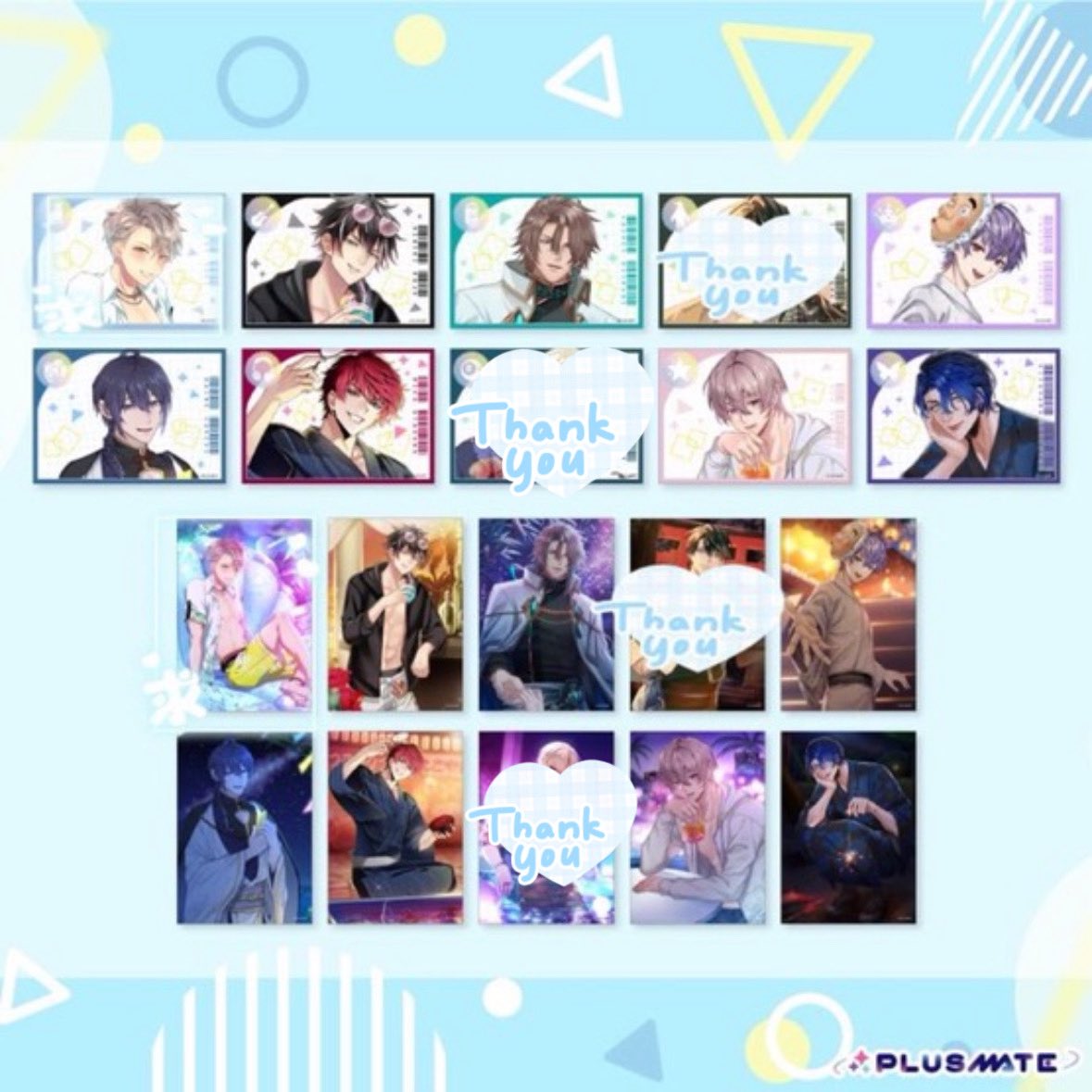 ushineko_ktpc's tweet photo. 【交換・譲渡】プラスメイト　PLUSMATE チェキ風ブロマイド、ブロマイド
譲:下記彼様各2
求:同種結城>異種結城または定価プラス送料
九条は異種お声がけいただいてるので同種交換のみ。ブロマイドは可能な限り2種同時にお迎えをお願いします。
郵送都内手渡し可能。ご相談承ります。 https://t.co/MZlrhhB5mD