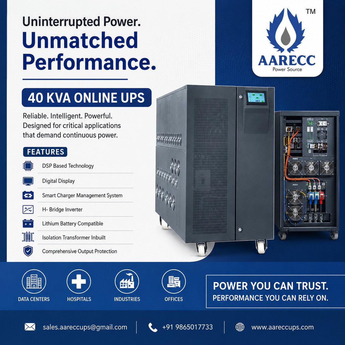 Aareccups1's tweet photo. AARECC (Aarecc Power Conversions) is an Indian power electronics manufacturer specializing in high-end power conditioning equipment. Their Online UPS technology is built on a Double-Conversion architecture https://t.co/5HInxAQIWA