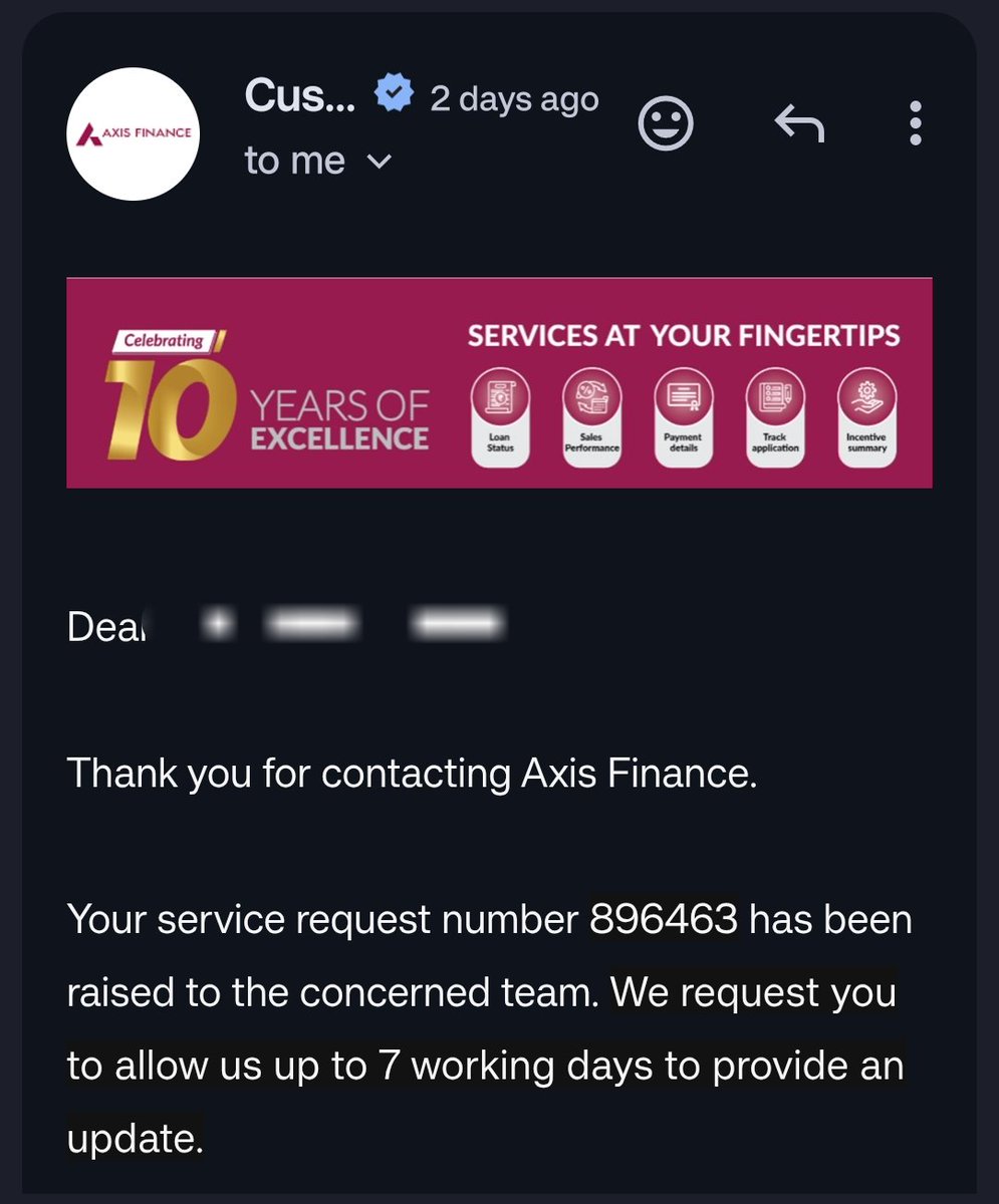 vom9201's tweet photo. Disappointed with @AxisBankSupport I've already raised SR No. 896463 for the foreclosure of my personal loan and I'm ready to make the payment immediately. Yet I'm still waiting for the foreclosure letter. This delay is now affecting my son's education loan process. #axisfinance https://t.co/OOhI3zgaVl