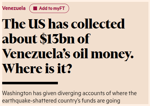 venanalysis's tweet photo. In recent days there have been headlines around an estimated $13 billion of Venezuelan oil revenue that the US has collected this year,w/ the obvious question: where did it all go? This is a good opportunity to break down how this colonial mechanism works and dispel some myths 🧵 https://t.co/V2ZhH5lIut