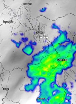 GreaterKashmir's tweet photo. ⚠️Looks like the WD has got stuck in valley with monsoon trough continueously drawing moisture towards J&amp;k currently heavy rain going on in South Kashmir and Jammu division it is expected to expand aslo in Central and north Kashmir as well: @KForcaster95141 https://t.co/7magAThrNQ