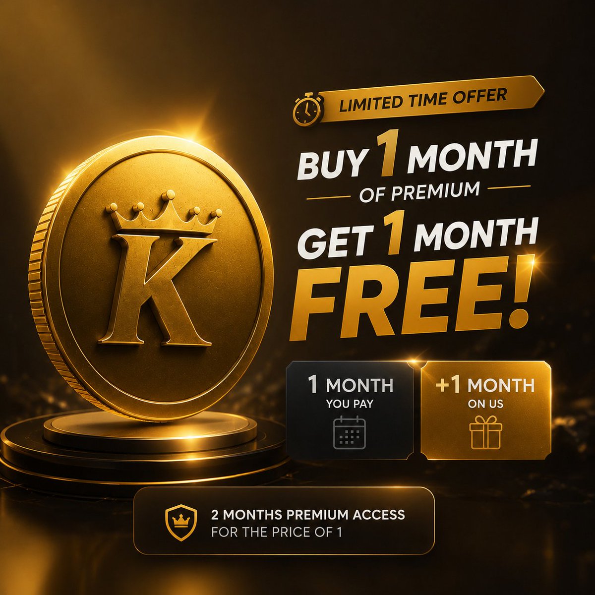 KhanPortall's tweet photo. 🚨 LIMITED-TIME PREMIUM OFFER! 

Why pay for 1 month when you can enjoy 2 months for the same price?

Buy 1 Month of KHAN Trust Premium and get 1 EXTRA Month FREE!

That's 2 full months of Premium access for the price of just one.

With Premium, you'll unlock:
✅ Advanced AI-powered analysis
✅ Unlimited AI scans
✅ Smarter crypto research
✅ Better insights to help you make informed decisions

⏰ This offer is available for ONE WEEK ONLY.

Don't wait until it's ends—secure your Premium access today and double your value.

Start now and level up your crypto research with KHAN Trust. 
Sign up and buy: https://t.co/QEY7PYZHoR