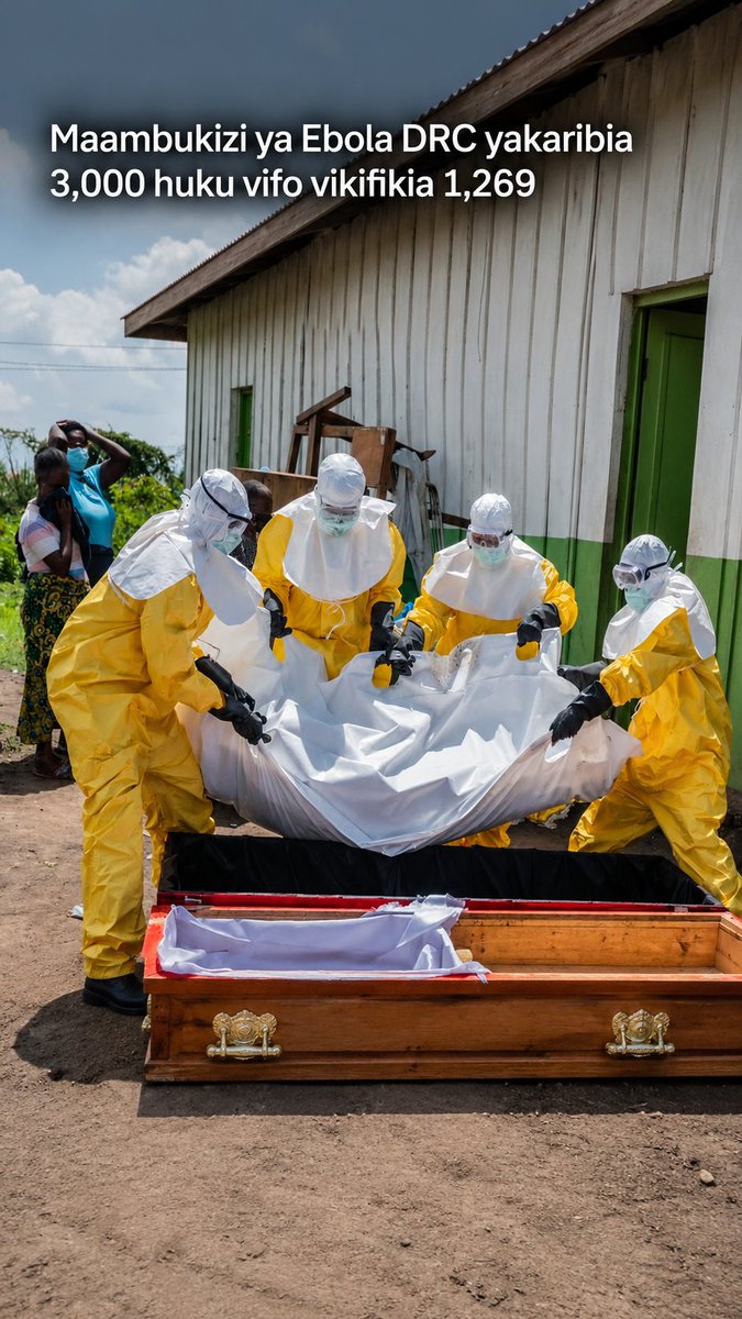 Angayakisasa's tweet photo. aambukizi ya Ebola DRC yakaribia 3,000 huku vifo vikifikia 1,269

Maambukizi ya virusi vya Ebola yameongezeka kwa kasi na kufikia karibu kesi 3,000 #Ebola #DRC #Congo #Afya #mlipukowaebola #fypシ゚ https://t.co/YqdqcrEiod