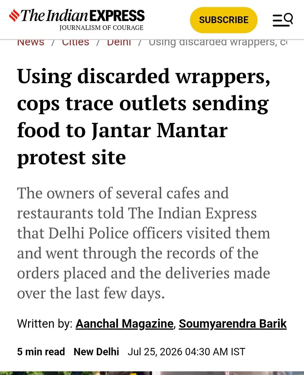abhisar_sharma's tweet photo. 36 तोपों की सलामी @DelhiPolice . होटेलों के पैकिंग से आप उन होटेलों तक पहुंच रहे हैं.  धमका रहे हैं? ये क्या सोच है? क्या जवाब है Indian Express की इस रिपोर्ट का? क्या इंसानियत मर गई है बिल्कुल? https://t.co/iefrU527GI