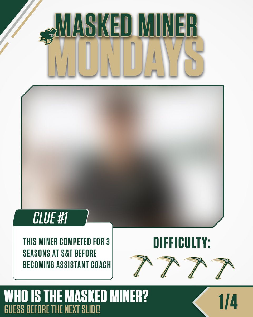 minersports's tweet photo. ❓WHO’S THAT MINER?❓

Comment below who you think the Masked Miner is! (Answer on Instagram)

#MinerPride #MaskedMinerMondays https://t.co/xmRLHTIvGE