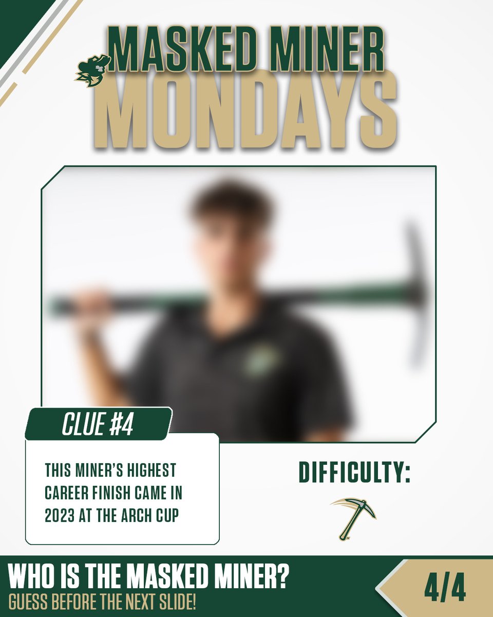 minersports's tweet photo. ❓WHO’S THAT MINER?❓

Comment below who you think the Masked Miner is! (Answer on Instagram)

#MinerPride #MaskedMinerMondays https://t.co/xmRLHTIvGE