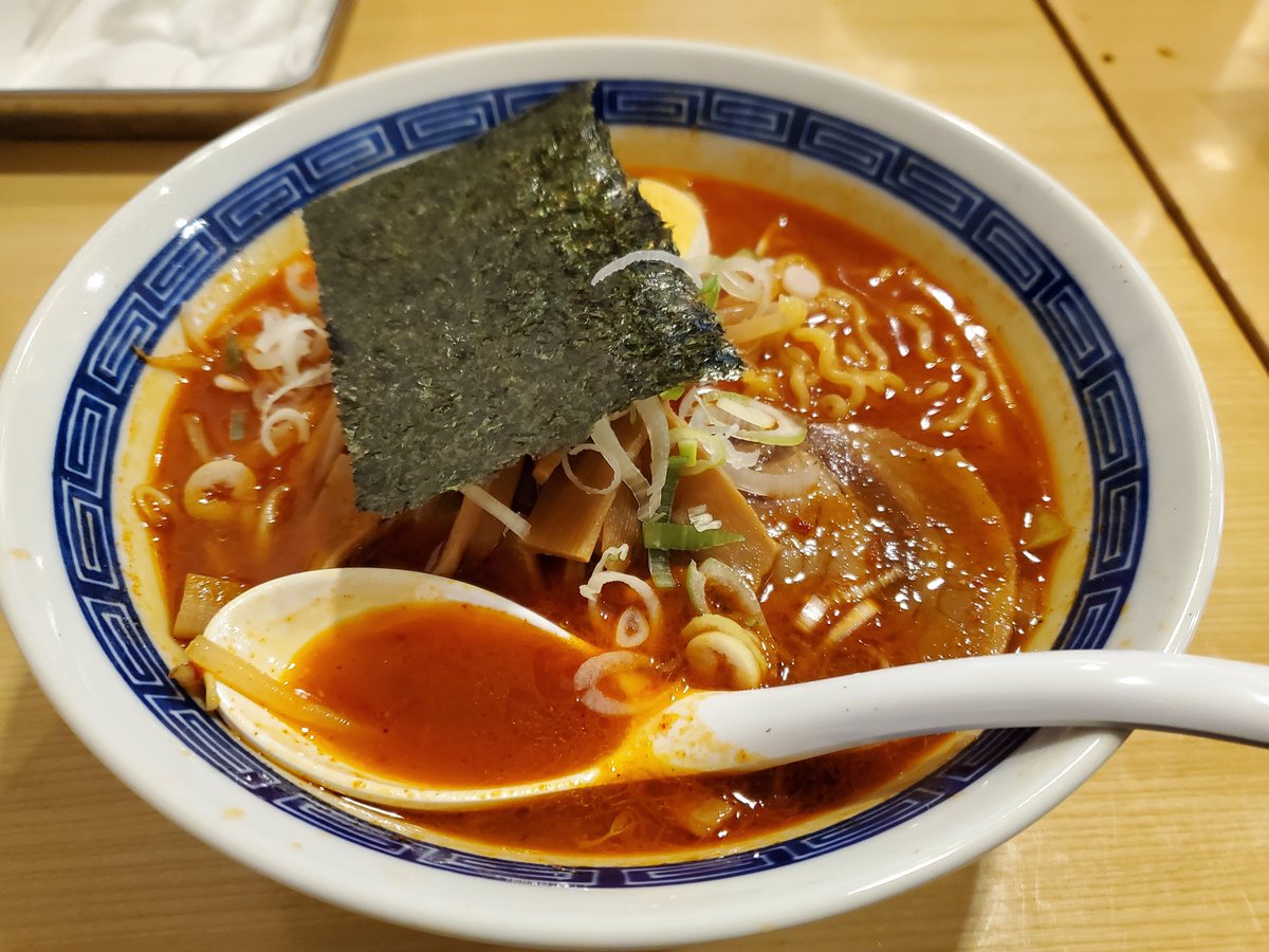 burnOrc09's tweet photo. [ラーメン小太郎] 激辛みそラーメン

数年ぶりの小太郎で激辛！
細めの中太縮れ麺と程よい辛さのスープでソッコー完食💖
ごちそうさまでした(o´▽｀o)
#ラーメン小太郎 https://t.co/nK9Pp7Vc87
