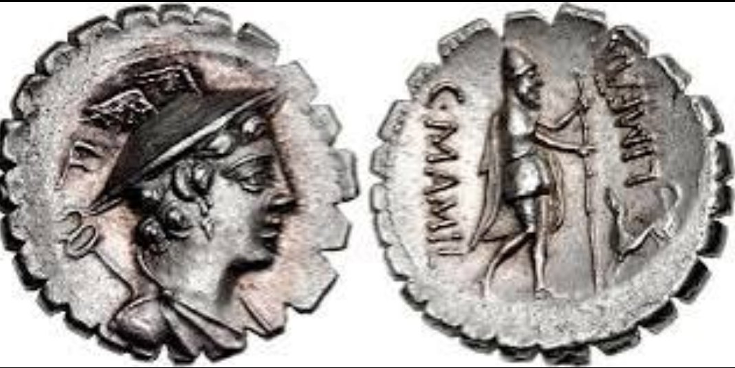 ArgosPf's tweet photo. Mamilius Limetanus issued a Denarius from around 82 BCE that shows Mercury on the obverse and Odysseus with his dog $Argos on the reverse, recounting the Odyssey episode of Odysseus’ return https://t.co/d4gDoYtWMo