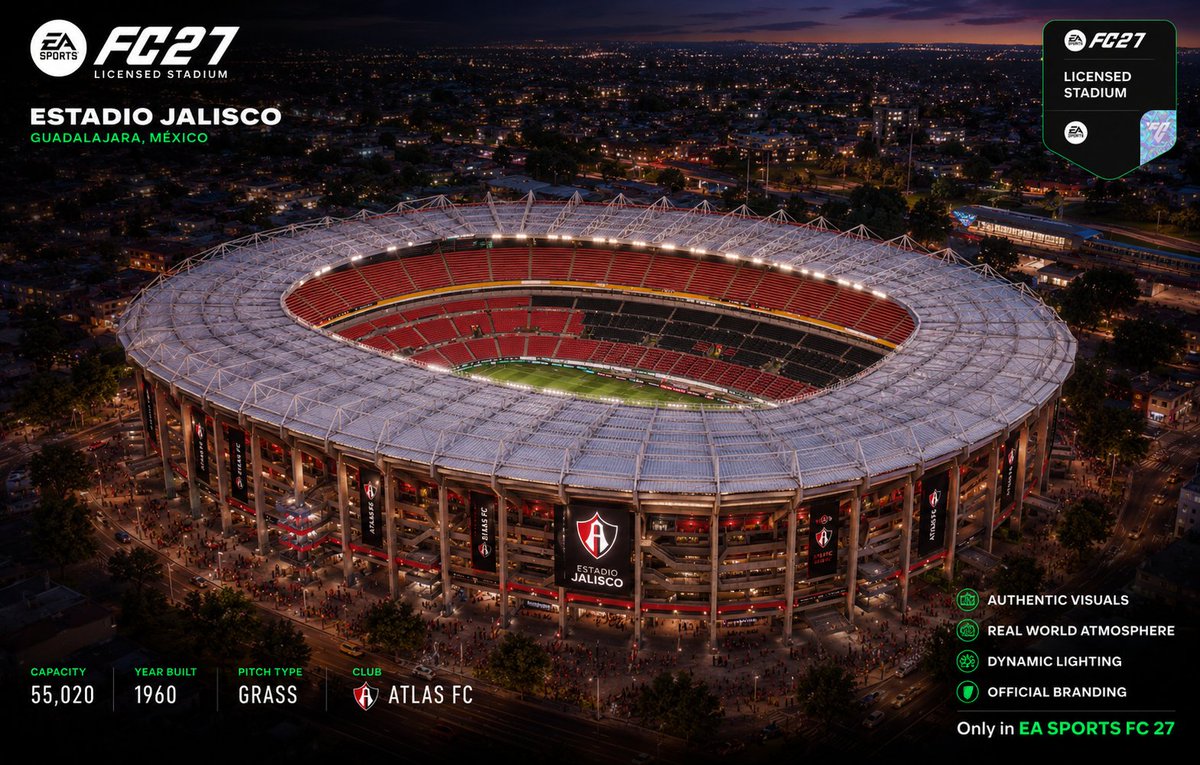 JMBarb09's tweet photo. Estadio Jalisco licencia FC27 de EA Sports https://t.co/4LJppXPhlR