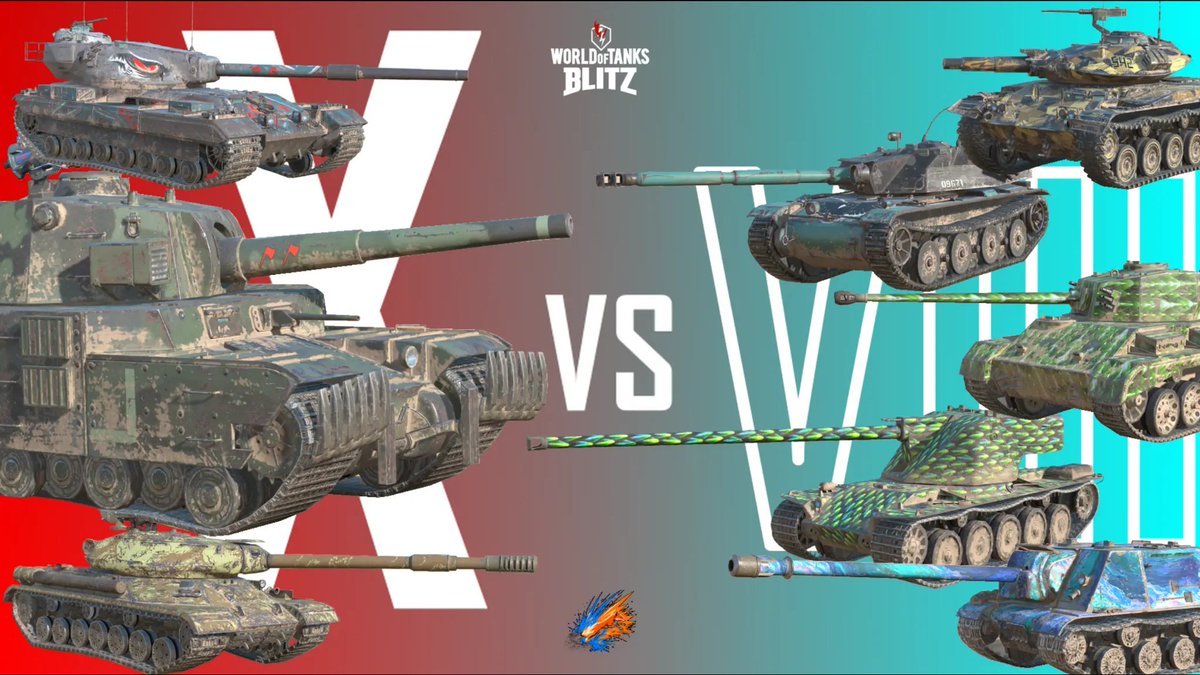 foxkons2g's tweet photo. 【Tier X vs Tier 8】TierX x3両とTier8 x5両で争ったらどっちが勝てるのか【Wotb実況】 https://t.co/qrg7YltWJY
