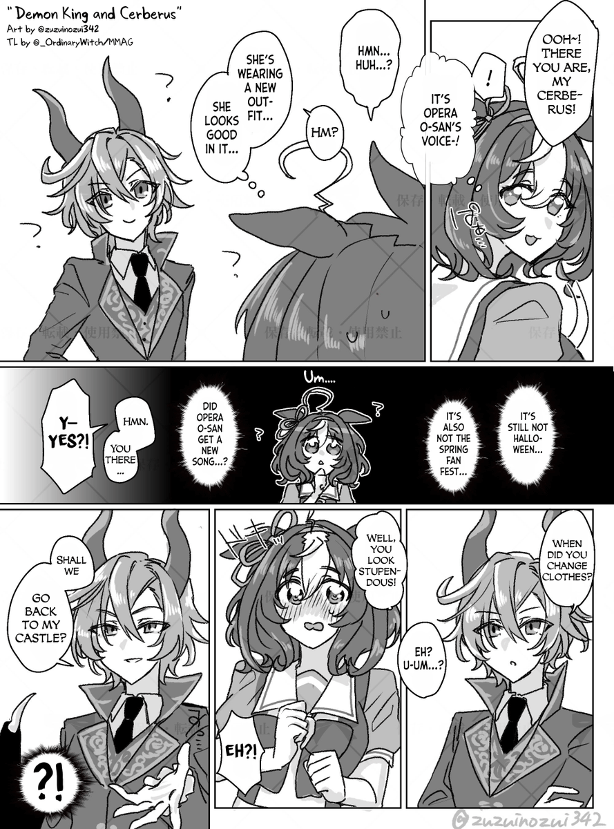 _OrdinaryWitch's tweet photo. "Demon King and Cerberus"
Art by @zuzuinozui342 
TL by @_OrdinaryWitch 
#UmaTranslations #Umamusume #opedoto https://t.co/d7bhioUZe1