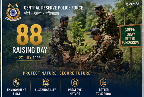 Alvira__02's tweet photo. Raising Day greetings to all #CRPF personnel and   their families. The role of CRPF, be it in addressing security challenges or   humanitarian challenges is commendable. CRPF@88
#CRPFRaisingDay
#CRPFDay
#केंद्रीयरिज़र्वपुलिस https://t.co/ktRMalOcyZ