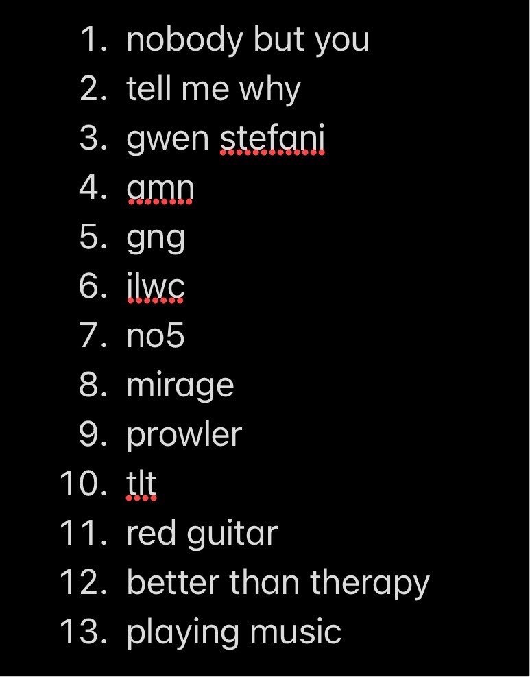 NO5ODYBUTYOU's tweet photo. here is my friend’s album ranking who has hardly listened to parx this was her first full album cuz i made her listen https://t.co/oLiqP0R9OX