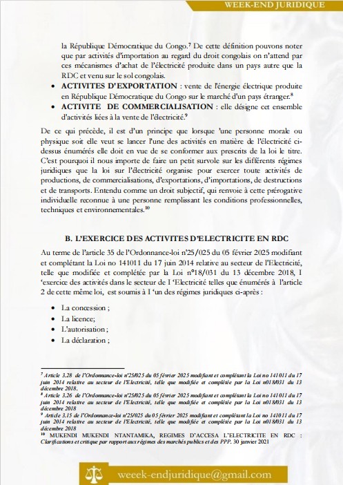WeekJuridique's tweet photo. 📢 ARTICLE EN LIGNE ! ⚖️
🔹 Thème : La licence pour réseaux isolés : nouveau régime du secteur d’électricité.
✍️ Par : Maître Bonheur Masanka Tshimuanga, Avocat au Barreau du Kasaï-Oriental, Cabinet RMK et Associés, République Démocratique du Congo 🇨🇩.
PDF dispo LinkedIn page https://t.co/hUABP7bM5G