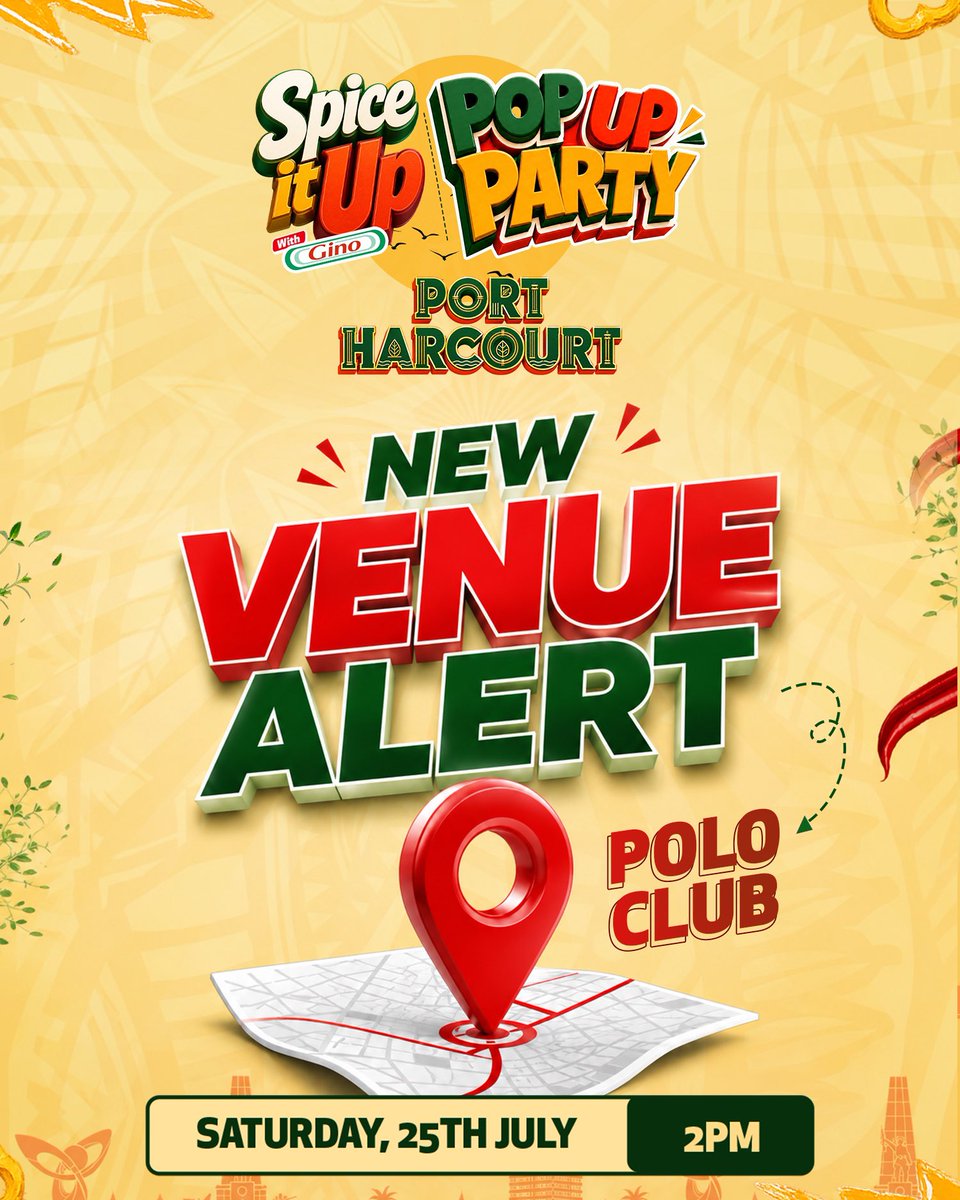 OloriOfOloris's tweet photo. Good morning PortHarcourt!! New location alert for the Gino pop-up party!
PLEASE TAKE NOTE PH & PULL UP❤️
#PHTwitterCommunity #SpiceItUpWithGino https://t.co/U1NWy309Nh