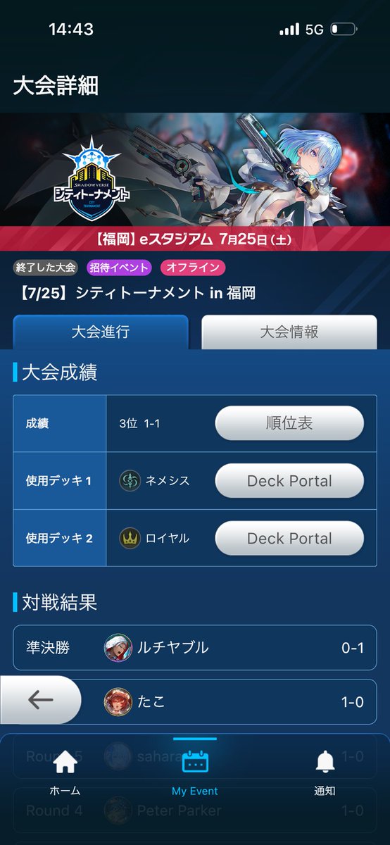 uguisugundam's tweet photo. シティトーナメント福岡
TOP4でした！
ロイヤル全投げ
予選 4-1
決勝トーナメント 1-1
ロイヤルは数日前になるみさんに貰ったリストでした！
RAGE参加権利ありがとう https://t.co/Q9wlDDTaD6
